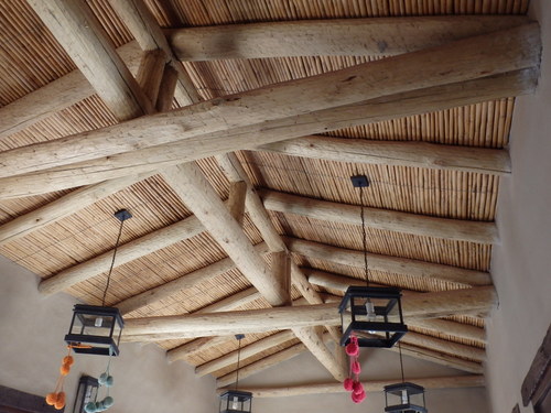 The Roof material is Bamboo (common along river beds).